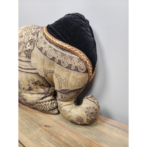 Luxury Tapestry Safari Elephant Throw Pillow Tassel Velvet - Picture 5 of 9